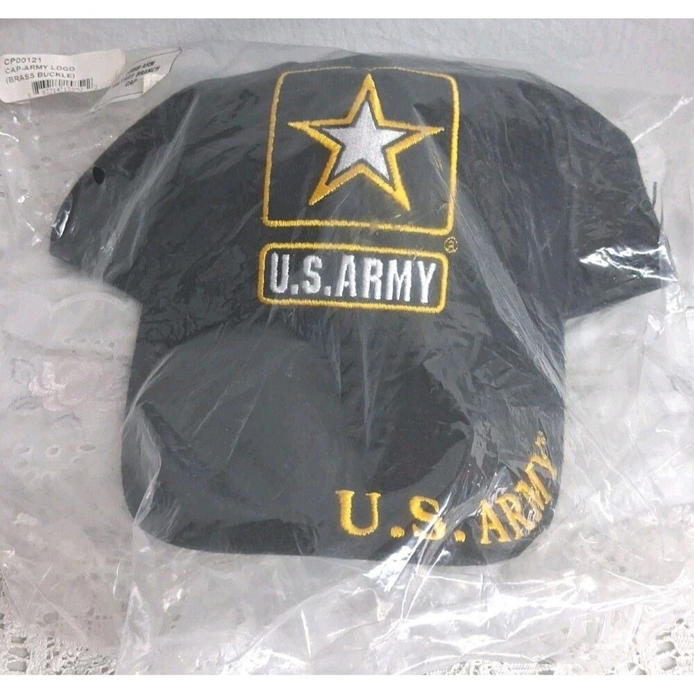US Army Hat Cap Strong Military United States Black USA Adjustable Embroidery